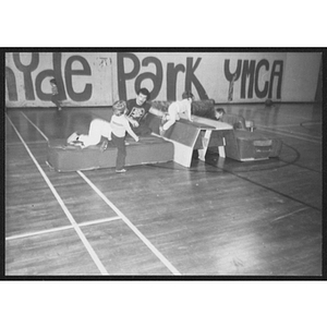 Children playing in gym at Hyde Park branch