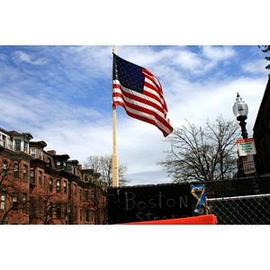 American flag in Boston's South End