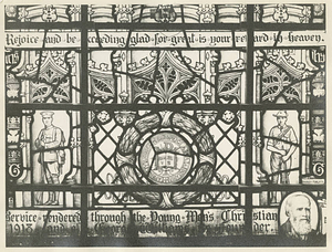 Bottom right side of Y.M.C.A. Commemoration Window in Westminster Abbey