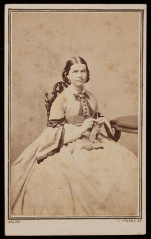 Studio portrait of Annie B. Stevenson, Boston, Mass., 1862