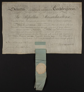 Harvard University diploma, 1819