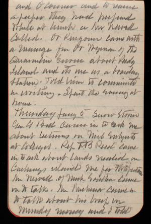 Thomas Lincoln Casey Notebook, December 1892-February 1893, 30, and O Conner and to [illegible]