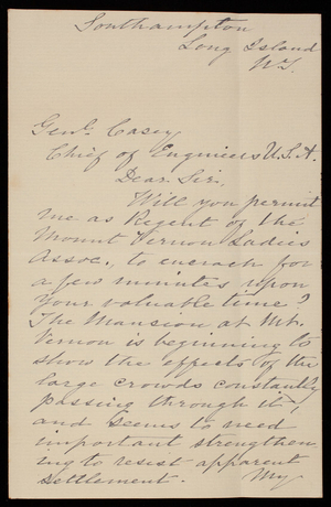 Justine [Van Rensselaer] Townsend to Thomas Lincoln Casey, June 29, 1893