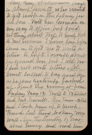Thomas Lincoln Casey Notebook, May 1893-August 1893, 04, Chief Eng. Williamson brought