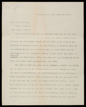 Thomas Lincoln Casey to Randall L. Gibson, March 30, 1892