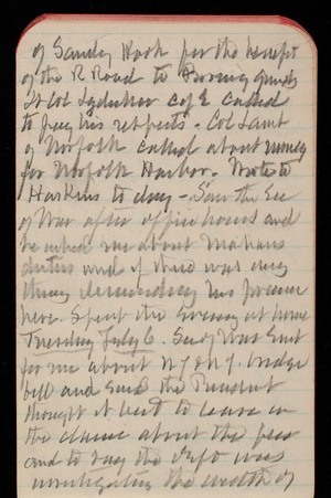 Thomas Lincoln Casey Notebook, November 1893-February 1894, 91, of Sandy Hook for the benefit
