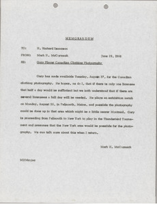 Memorandum from Mark H. McCormack to H. Richard Isaacson