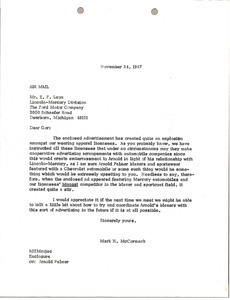 Letter from Mark H. McCormack to E. F. Laux