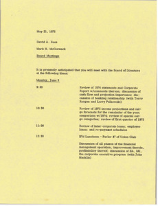 Memorandum from Mark H. McCormack to David A. Rees