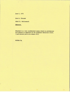Memorandum from Mark H. McCormack to John B. Titcomb