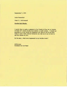 Memorandum from Mark H. McCormack to Jules Rosenthal