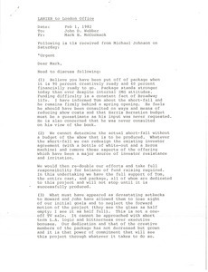 Fax from Mark H. McCormack to John D. Webber