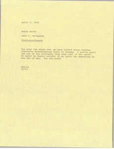 Memorandum from Mark H. McCormack to Peter Smith