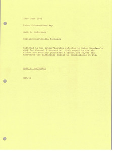 Memorandum from Mark H. McCormack to Peter Johnson and John Nay