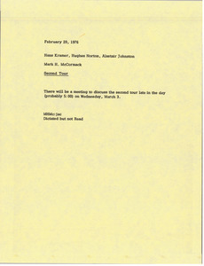 Memorandum from Mark H. McCormack to Hans Kramer, Hughes Norton and Alastair J. Johnston