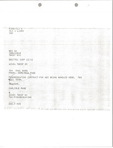 Telex printouts from Carlisle Page to Paul Wong