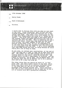 Memorandum from Mark H. McCormack to Barry Frank