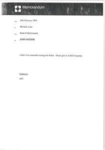 Memorandum from Mark H. McCormack to Michelle Lane