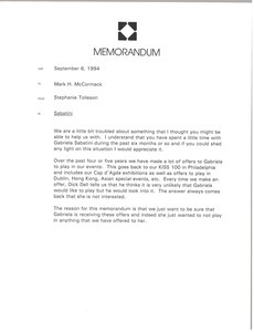 Memorandum from Mark H. McCormack to Stephanie Tolleson