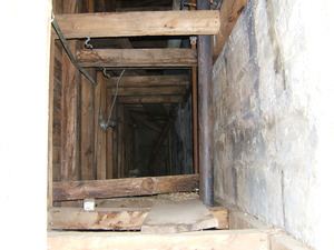 Interior view: supporting beams