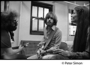 Jerry Garcia, Bob Weir, and Donna Godchaux warming up