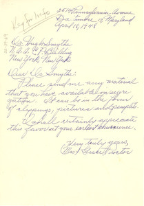 Letter from Grace Proctor to Hugh H. Smythe