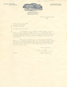 Letter from The Connecticut State Library to W. E. B. Du Bois - Digital ...