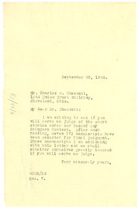 Letter from W. E. B. Du Bois to Charles W. Chesnutt