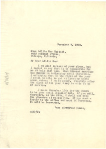 Letter from W. E. B. Du Bois to Lillie Maie Hubbard