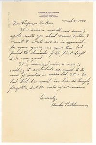 Letter from Charles W. Puttkammer to W. E. B. Du Bois
