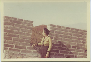 Shirley Graham Du Bois at the great wall of China