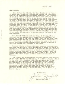 Circular letter from Fair Play for Cuba Committee to W. E. B. Du Bois