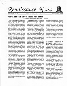 Renaissance News, Vol. 1 No. 2 (September 1987)