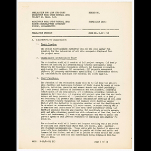 Application for loan and grant, Washington Park urban renewal area, project no. Mass. R-24