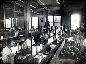 A.E. Little and Company, shoe manufacturer; stitching room, 70 Blake Street : view 3