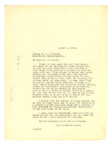 Letter from W. E. B. Du Bois to Hiram Thirkfield
