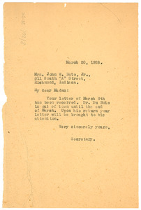Letter from Crisis to Mrs. John W. Bate