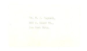 Address of Dr. C. P. Fagnani