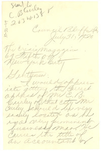 Letter from E. Walter Carter to The Crisis