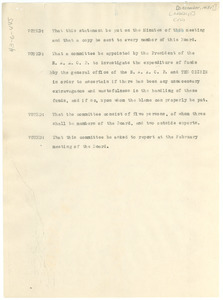 Resolution to create a committee to investigate expenditure of funds by the NAACP
