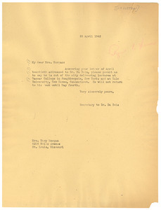 Letter from Ellen Irene Diggs to Du Bois School of Wellston