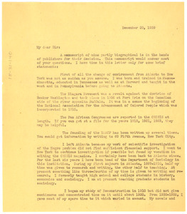 Letter from W. E. B. Du Bois to Ben F. Rogers