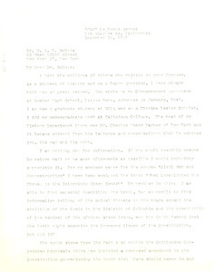 Letter from Doris Jean Lowe to W. E. B. Du Bois - Digital Commonwealth