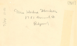 Address of Hortense Thompson