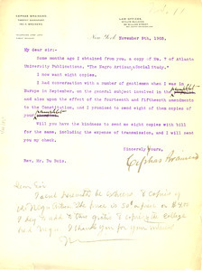 Letter from Cephas Brainerd to W. E. B. Du Bois