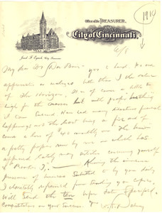 Letter from Wendell P. Dabney to W. E. B. Du Bois