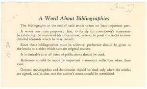 A word about bibliographies
