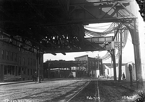 Broken railroad tracks at Copps Hill Wharf