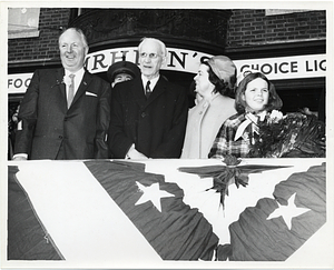 Mayor John F. Collins, United States Representative John McCormack, and Mary Collins at a Saint Patrick's Day Parade