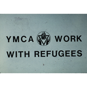 Sign for YMCA work with refugees